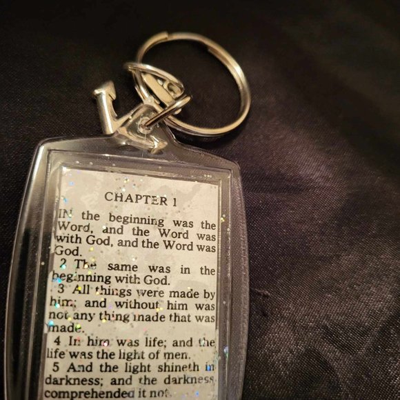 Bible Scripture Keychain with Metal Anchor Pendant - Picture 3 of 3